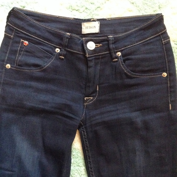 HUDSON dark bacara crop skinny cuffed jeans 27 - Picture 3 of 8